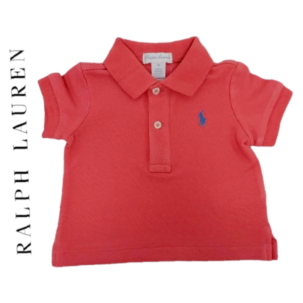 Ralph Lauren Infant 100% Cotton Pique Polo in Amalfi Red Sz 3months